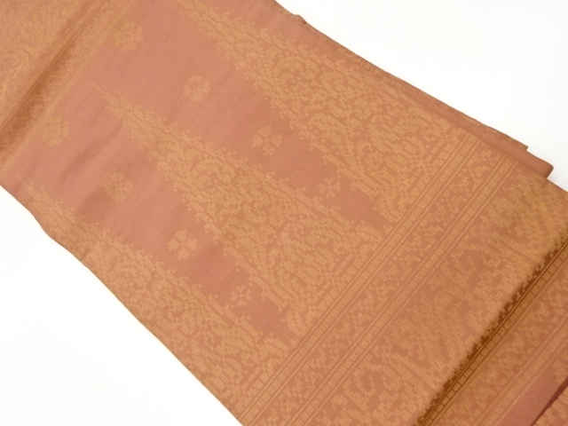 リサイクル　抽象模様織出し名古屋帯